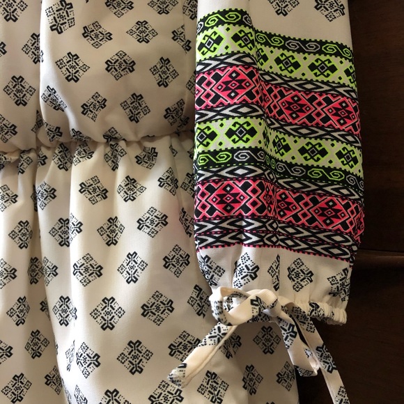 Neon Tribal Print Romper - Picture 4 of 8